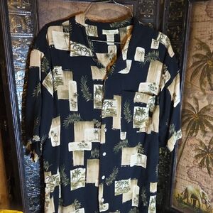 Islander Black and Tan Hawaiian Shirt